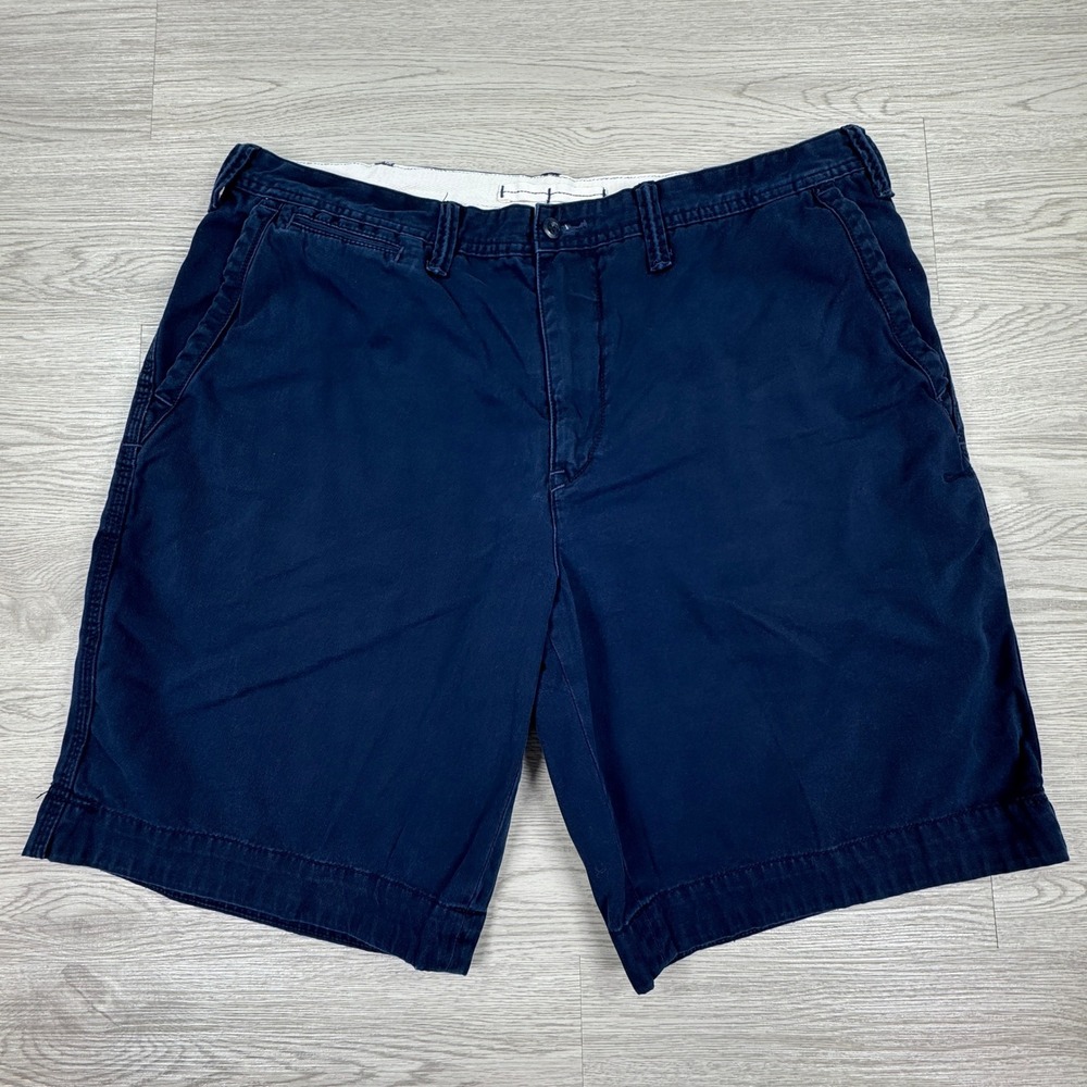 Polo Ralph Lauren Mens Shorts Relaxed Fit Chino Navy Blue 38 Cotton Pony Logo